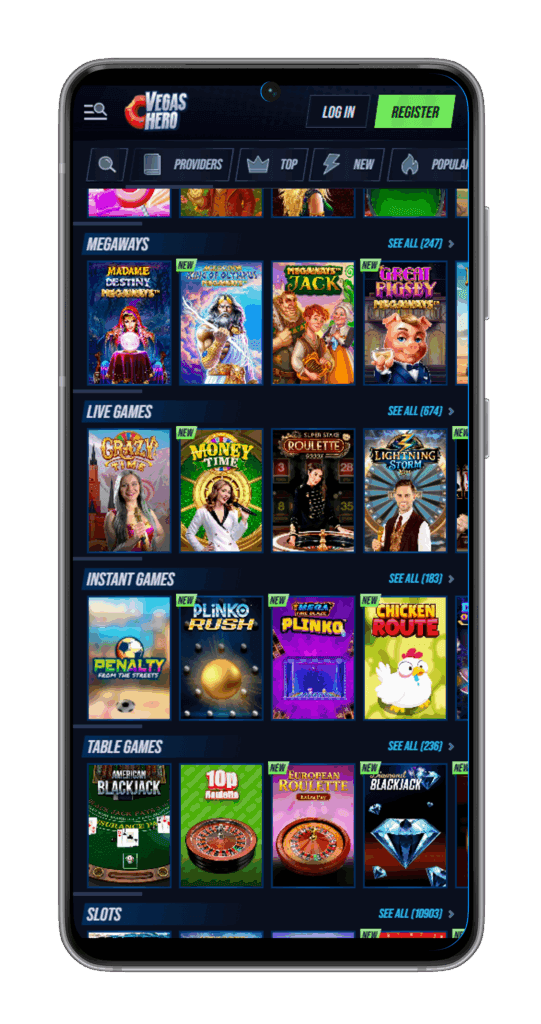 games vegas hero casino