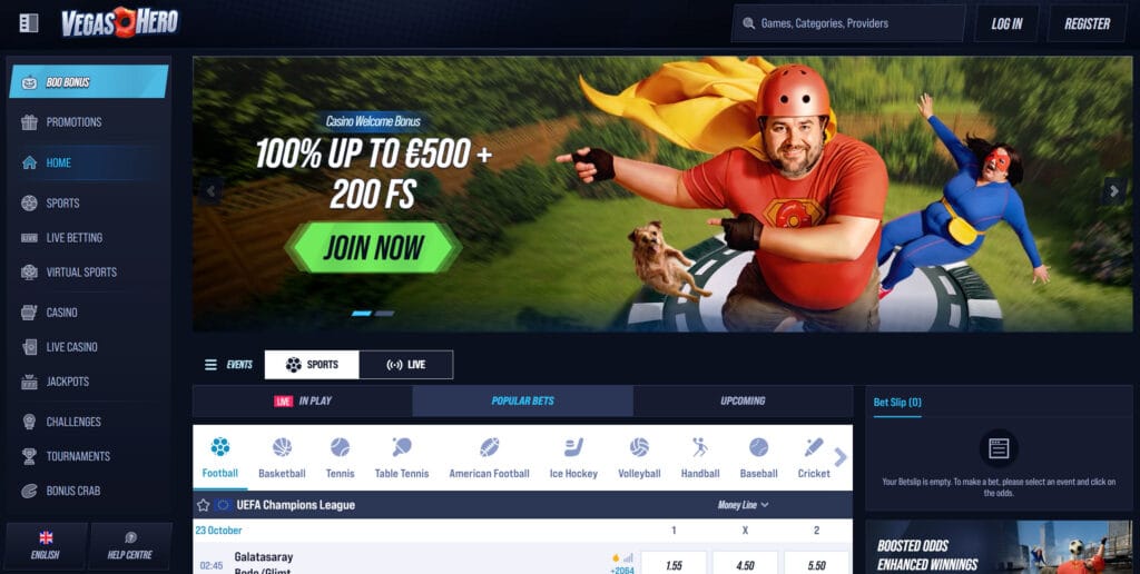 main page vegas hero casino