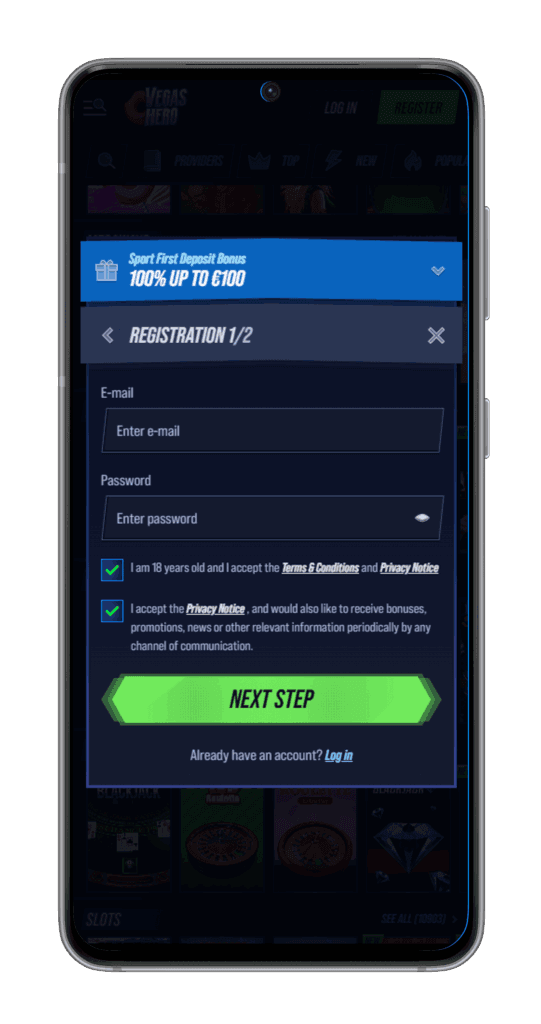 sign up vegas hero casino